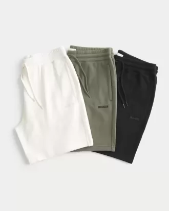 3er-Pack Fleece-Shorts mit Logo über dem Knie