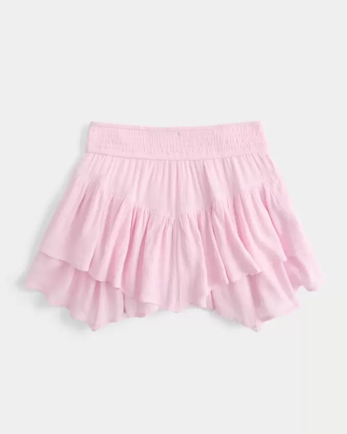 Abgestufter Mini-Skort mit asymmetrischem Saum Abgestufter Mini-Skort mit asymmetrischem Saum