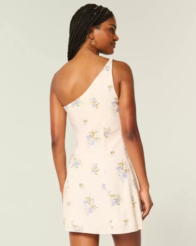 Asymmetrisches Minikleid aus Leinenmischung Asymmetrisches Minikleid aus Leinenmischung