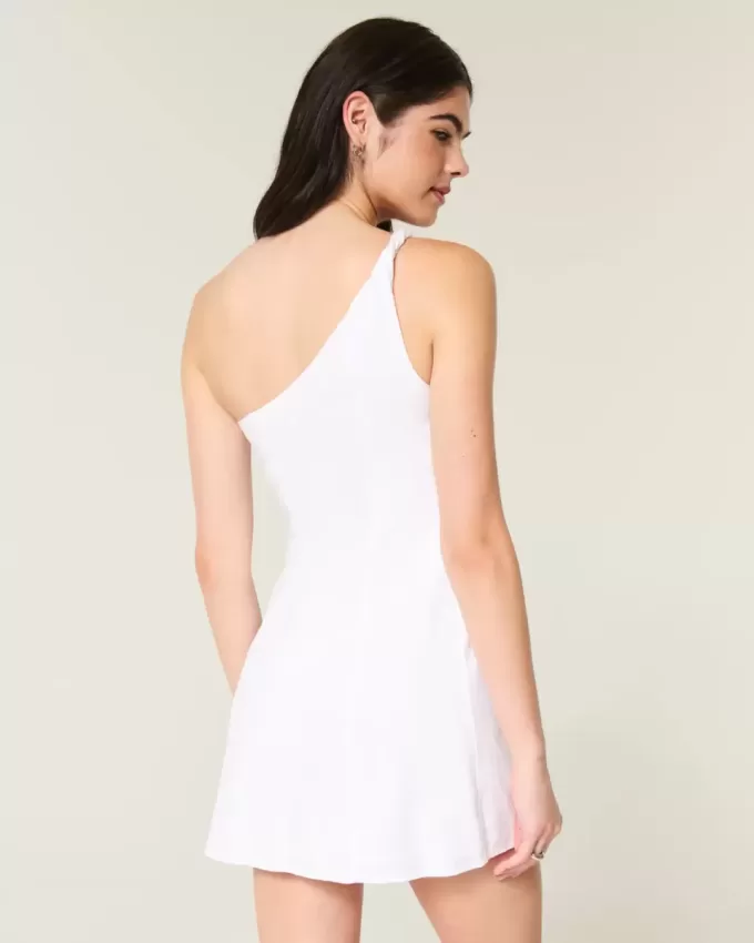 Asymmetrisches Minikleid aus Leinenmischung Asymmetrisches Minikleid aus Leinenmischung