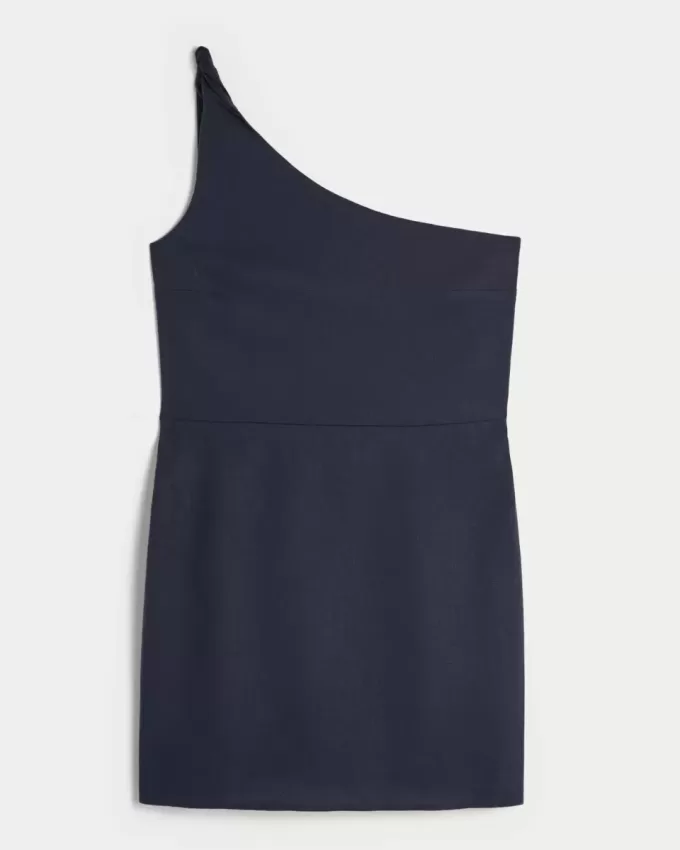 Asymmetrisches Minikleid aus Leinenmischung Asymmetrisches Minikleid aus Leinenmischung