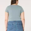 Baby-T-Shirt aus weichem, nahtlosem Stretch-Stoff mit quadratischem Ausschnitt Baby-T-Shirt aus weichem, nahtlosem Stretch-Stoff mit quadratischem Ausschnitt