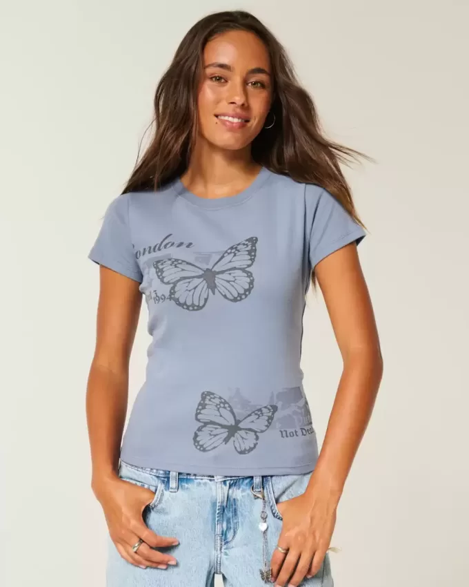 Baby-T-Shirt mit London-Schmetterlings-Grafik Baby-T-Shirt mit London-Schmetterlings-Grafik
