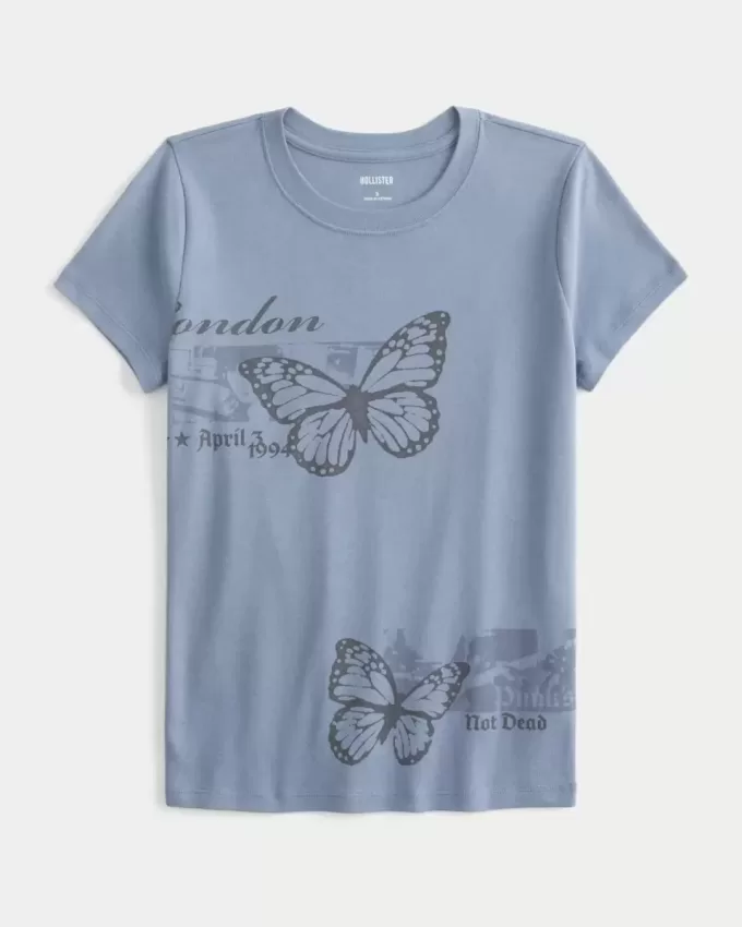 Baby-T-Shirt mit London-Schmetterlings-Grafik Baby-T-Shirt mit London-Schmetterlings-Grafik