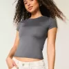 Baby-T-Shirt mit Rundhalsausschnitt aus weichem, nahtlosem Stretch-Stoff