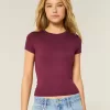 Baby-T-Shirt mit Rundhalsausschnitt aus weichem, nahtlosem Stretch-Stoff Baby-T-Shirt mit Rundhalsausschnitt aus weichem, nahtlosem Stretch-Stoff