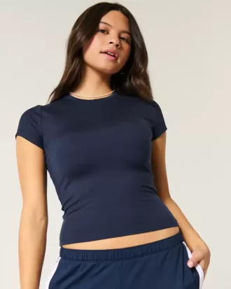 Baby-T-Shirt mit Rundhalsausschnitt aus weichem, nahtlosem Stretch-Stoff