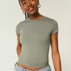 Baby-T-Shirt mit Rundhalsausschnitt aus weichem, nahtlosem Stretch-Stoff