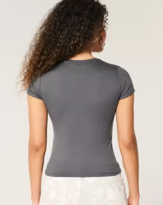 Baby-T-Shirt mit Rundhalsausschnitt aus weichem, nahtlosem Stretch-Stoff