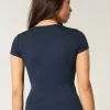 Weiches, nahtloses Longline-Baby-T-Shirt aus elastischem Stoff Weiches, nahtloses Longline-Baby-T-Shirt aus elastischem Stoff