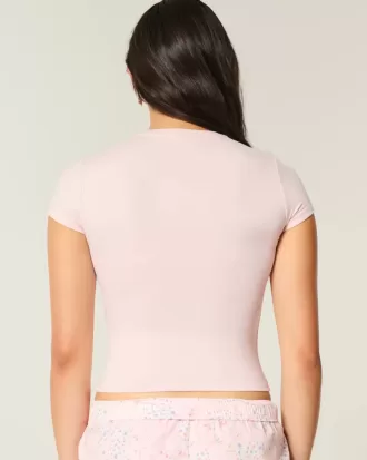Baby-T-Shirt mit Rundhalsausschnitt aus weichem, nahtlosem Stretch-Stoff