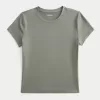 Baby-T-Shirt mit Rundhalsausschnitt aus weichem, nahtlosem Stretch-Stoff