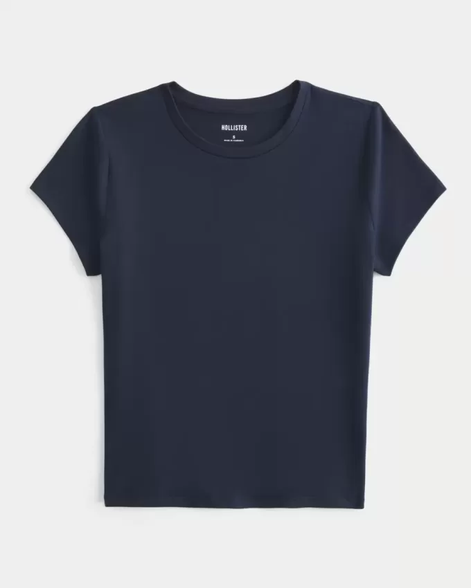 Weiches, nahtloses Longline-Baby-T-Shirt aus elastischem Stoff Weiches, nahtloses Longline-Baby-T-Shirt aus elastischem Stoff