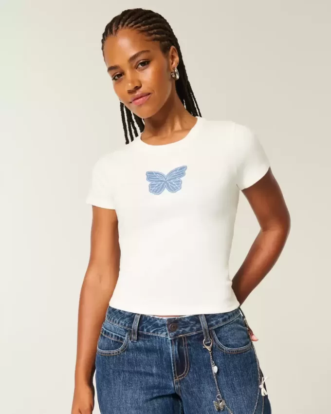 Baby T-Shirt mit Schmetterlings-Grafik Baby T-Shirt mit Schmetterlings-Grafik