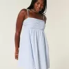 Babydoll-Minikleid mit Bindeträgern Babydoll-Minikleid mit Bindeträgern