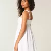Babydoll-Minikleid mit Bindeträgern