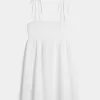 Babydoll-Minikleid mit Bindeträgern