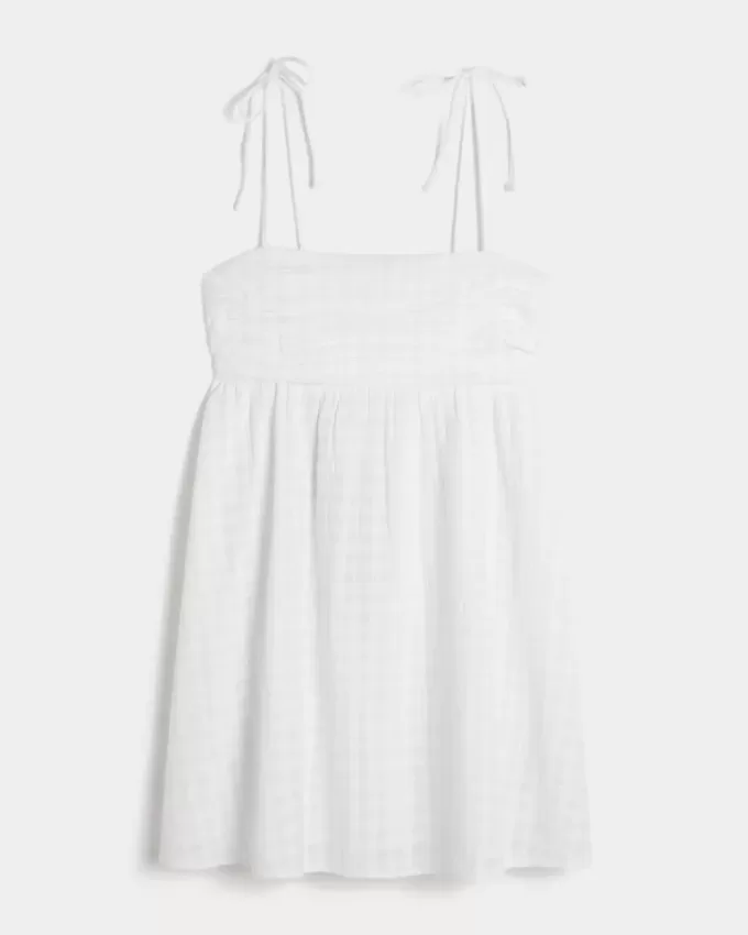 Babydoll-Minikleid mit Bindeträgern