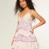 Babydoll-Minikleid mit V-Ausschnitt und Rüschen Babydoll-Minikleid mit V-Ausschnitt und Rüschen