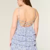 Babydoll-Minikleid mit V-Ausschnitt und Rüschen