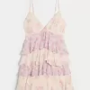 Babydoll-Minikleid mit V-Ausschnitt und Rüschen Babydoll-Minikleid mit V-Ausschnitt und Rüschen