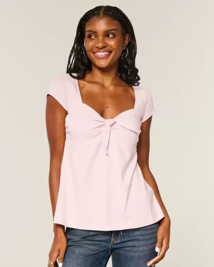 Babydoll-Oberteil mit einfachem Bindeband Babydoll-Oberteil mit einfachem Bindeband