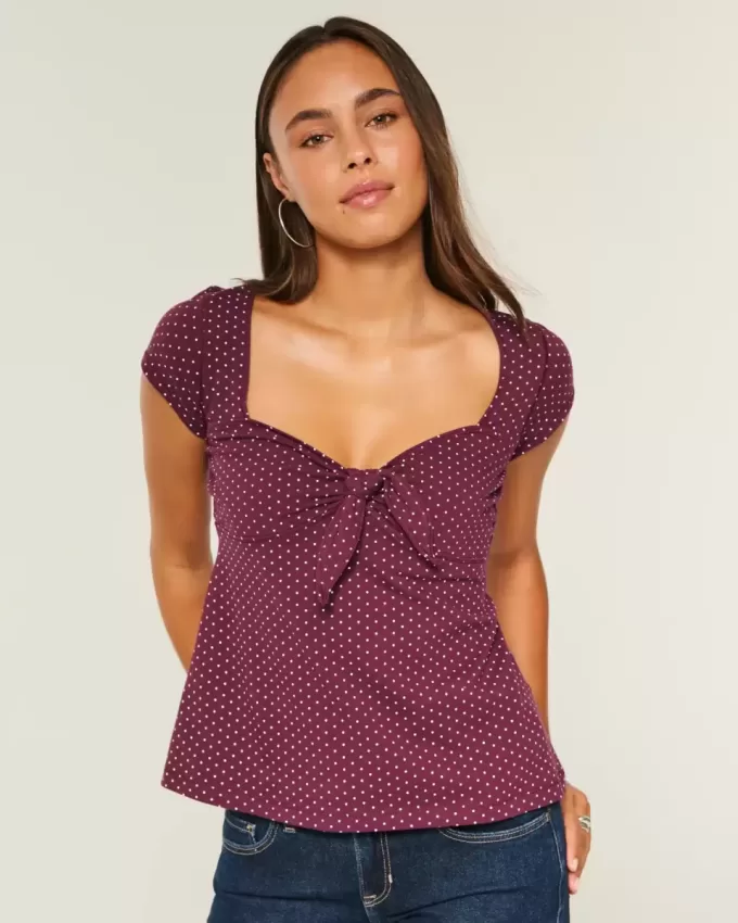 Babydoll-Oberteil mit einfachem Bindeband Babydoll-Oberteil mit einfachem Bindeband