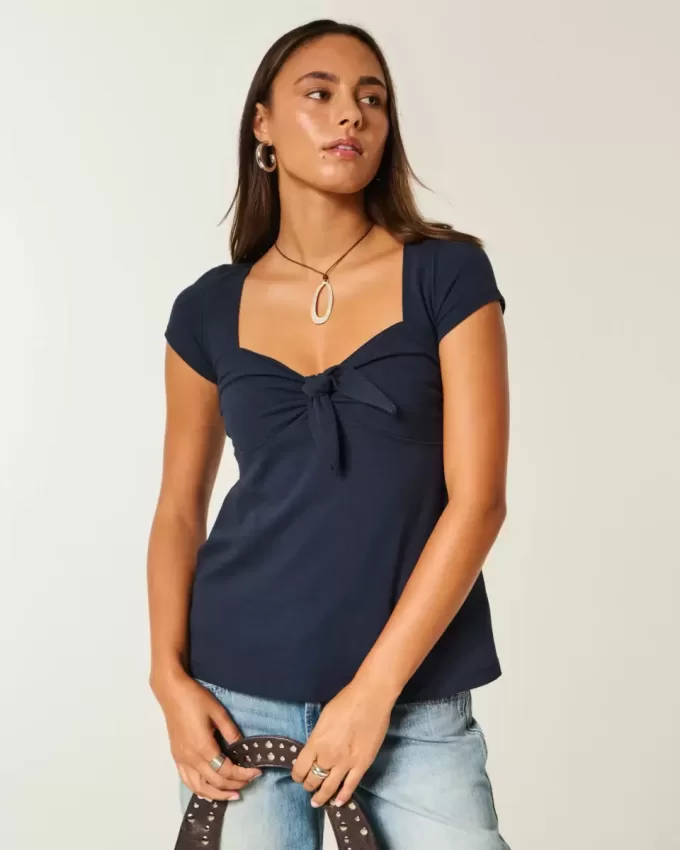 Babydoll-Oberteil mit einfachem Bindeband Babydoll-Oberteil mit einfachem Bindeband
