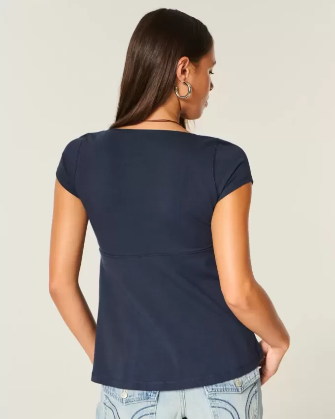 Babydoll-Oberteil mit einfachem Bindeband Babydoll-Oberteil mit einfachem Bindeband