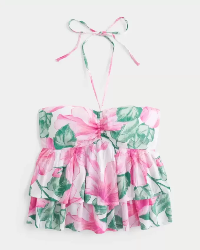 Babydoll-Oberteil mit gestuftem Neckholder Babydoll-Oberteil mit gestuftem Neckholder