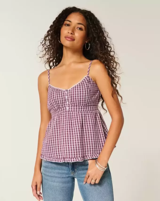 Babydoll-Oberteil mit Knöpfen Babydoll-Oberteil mit Knöpfen