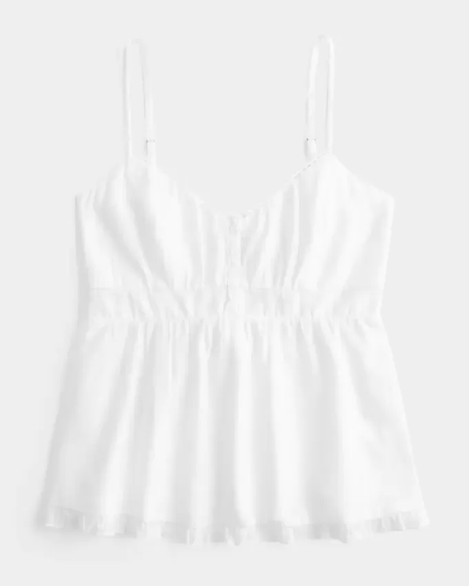 Babydoll-Oberteil mit Knöpfen Babydoll-Oberteil mit Knöpfen