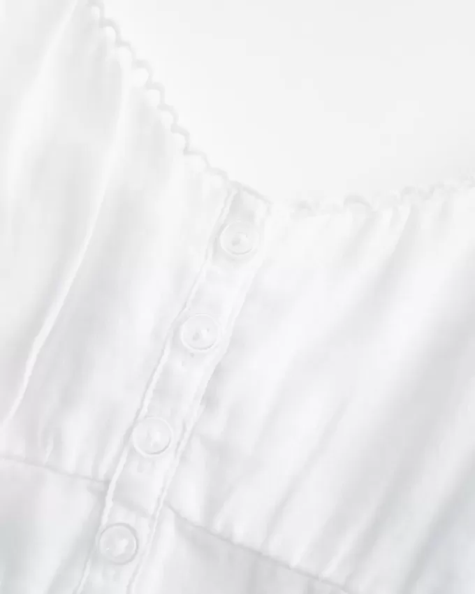 Babydoll-Oberteil mit Knöpfen Babydoll-Oberteil mit Knöpfen