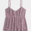 Babydoll-Oberteil mit Knöpfen Babydoll-Oberteil mit Knöpfen