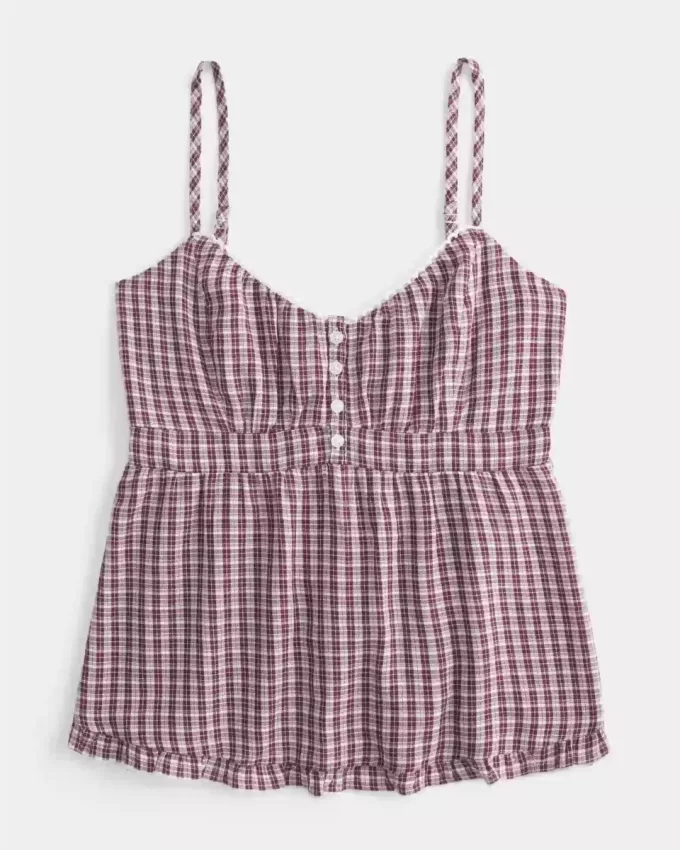 Babydoll-Oberteil mit Knöpfen Babydoll-Oberteil mit Knöpfen