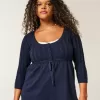 Babydoll-Pullover mit Zopfmuster Babydoll-Pullover mit Zopfmuster
