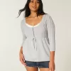 Babydoll-Pullover mit Zopfmuster Babydoll-Pullover mit Zopfmuster