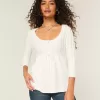 Babydoll-Pullover mit Zopfmuster Babydoll-Pullover mit Zopfmuster