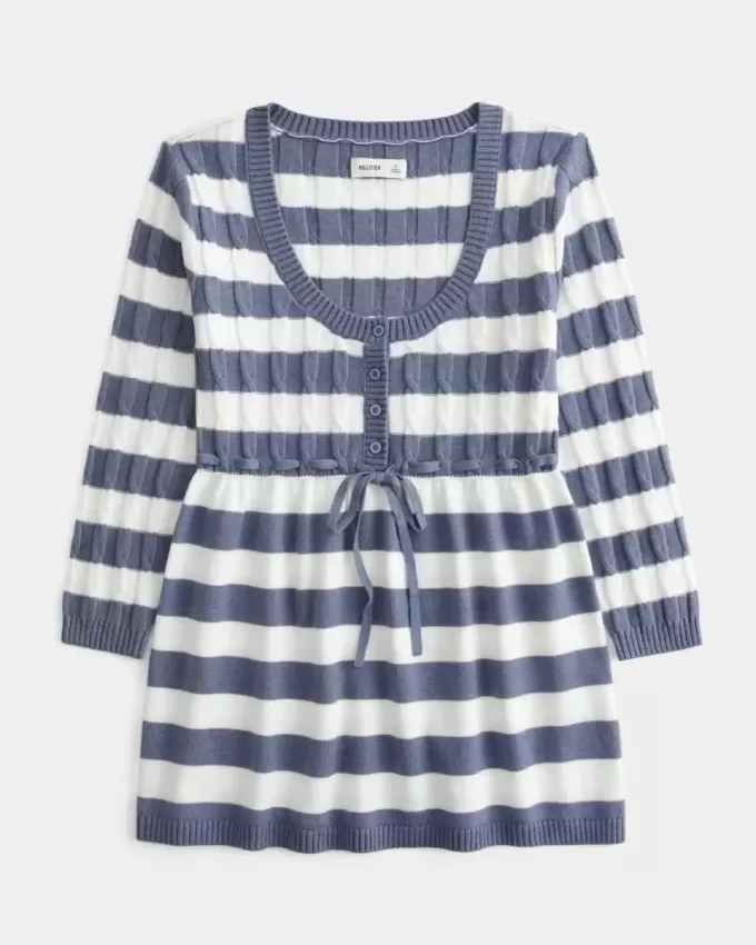 Babydoll-Pullover mit Zopfmuster Babydoll-Pullover mit Zopfmuster
