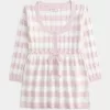 Babydoll-Pullover mit Zopfmuster Babydoll-Pullover mit Zopfmuster