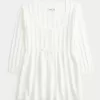 Babydoll-Pullover mit Zopfmuster Babydoll-Pullover mit Zopfmuster
