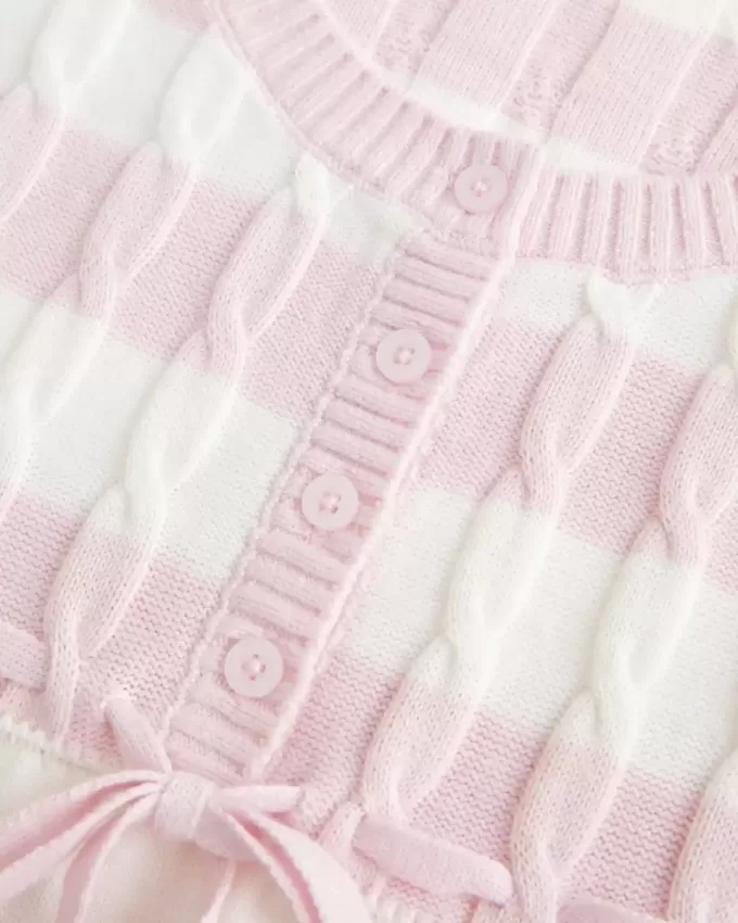 Babydoll-Pullover mit Zopfmuster Babydoll-Pullover mit Zopfmuster
