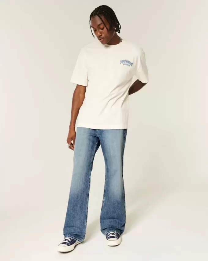 Baggy-Bootcut-Jeans im Waschmittelton Baggy-Bootcut-Jeans im Waschmittelton