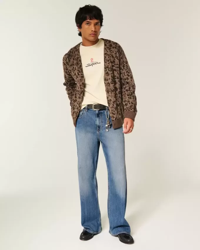 Baggy-Bootcut-Jeans im Waschmittelton Baggy-Bootcut-Jeans im Waschmittelton