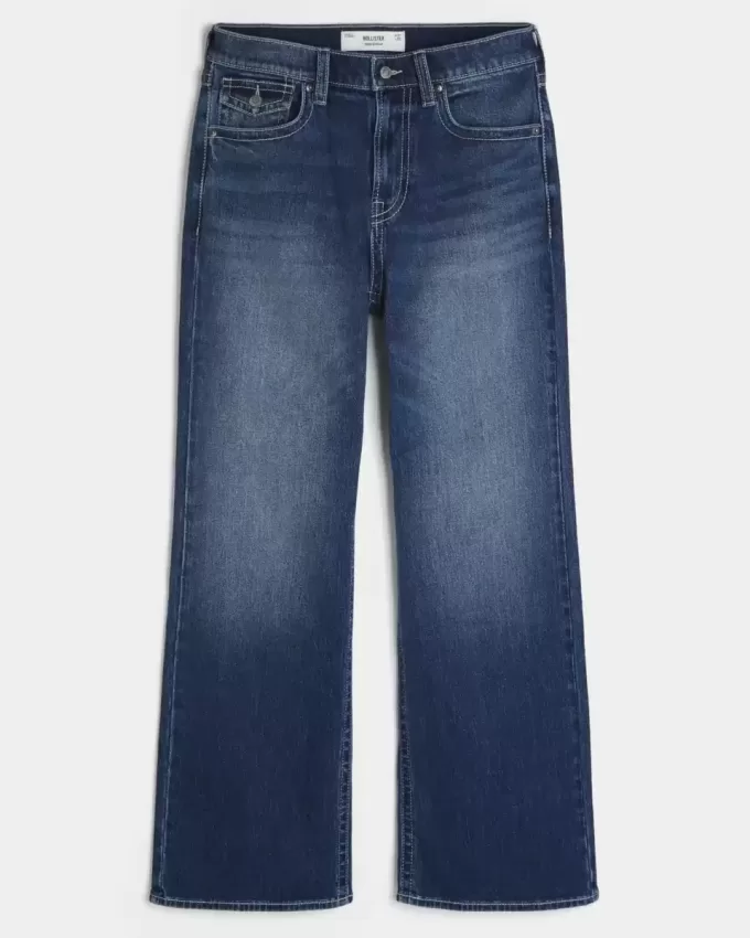 Baggy Bootcut-Jeans in dunkler Waschung Baggy Bootcut-Jeans in dunkler Waschung