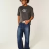 Baggy Bootcut-Jeans in dunkler Waschung Baggy Bootcut-Jeans in dunkler Waschung