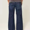 Baggy Bootcut-Jeans in dunkler Waschung Baggy Bootcut-Jeans in dunkler Waschung