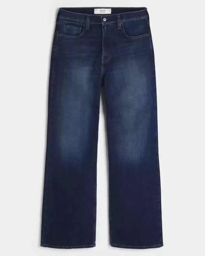 Baggy Bootcut-Jeans in dunkler Waschung Baggy Bootcut-Jeans in dunkler Waschung