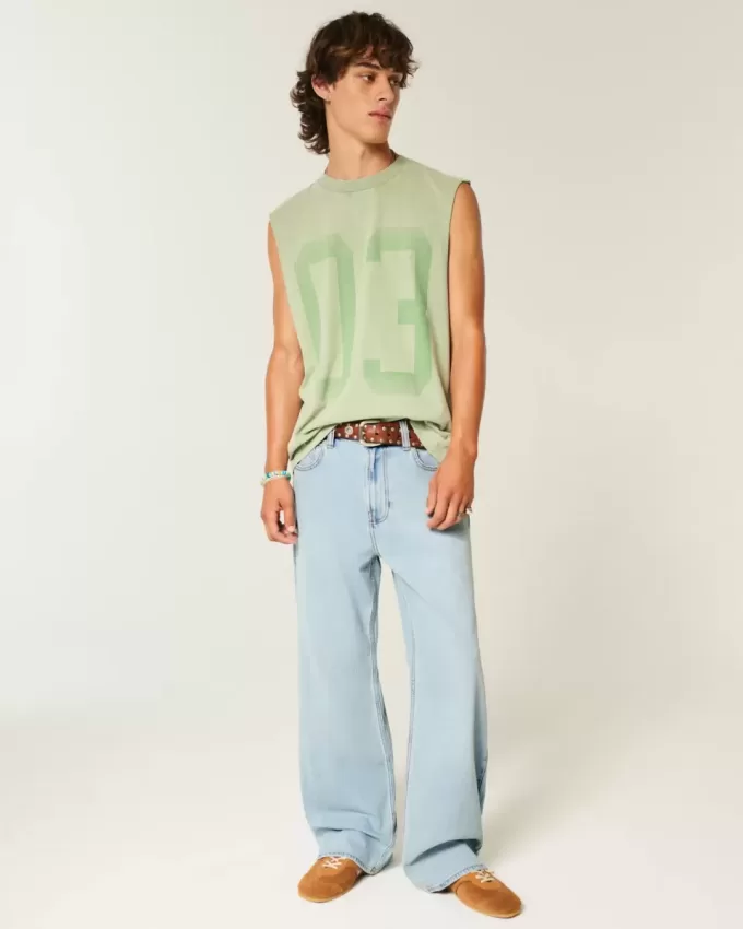 Baggy-Bootcut-Jeans in heller Waschung Baggy-Bootcut-Jeans in heller Waschung