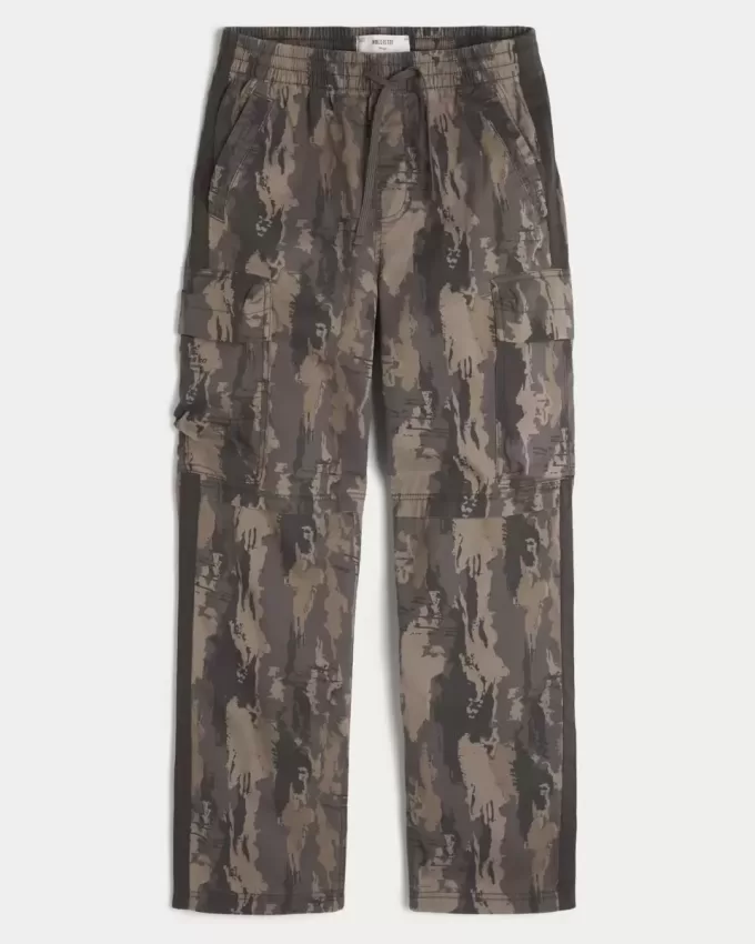Baggy Cargo-Trainingshose mit Camouflage-Muster